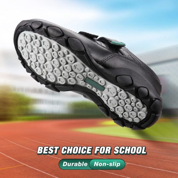 UOVO Boys School Shoes Kids Water Resistant Black Boots Hiking Shoes Mid-Calf Sneakers Walking Boots Children Trekking Footwear Size 8.5 UK Toddler to 7.5 UK Big/Older Kids Teenager - Image 4