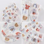 Newborn Baby 5 Hats and 5 Pairs Anti-Scratch Mittens for Babies Boys and Girls,Ages 0-6 Months 100% Cotton - Image 5