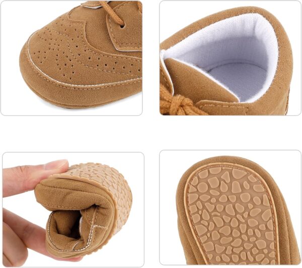 LACOFIA Baby Boys Shoes Infant Anti-Slip Soft Sole First Walking Shoes Casual Lace-up Prewalkers - Image 6