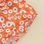 Toddler Baby Girl Outfit Ruffle Sleeve Romper Bloomer Shorts with Bow Headband Set Newborn Summer Clothes - Image 6