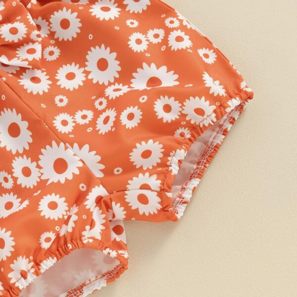 Toddler Baby Girl Outfit Ruffle Sleeve Romper Bloomer Shorts with Bow Headband Set Newborn Summer Clothes - Image 6