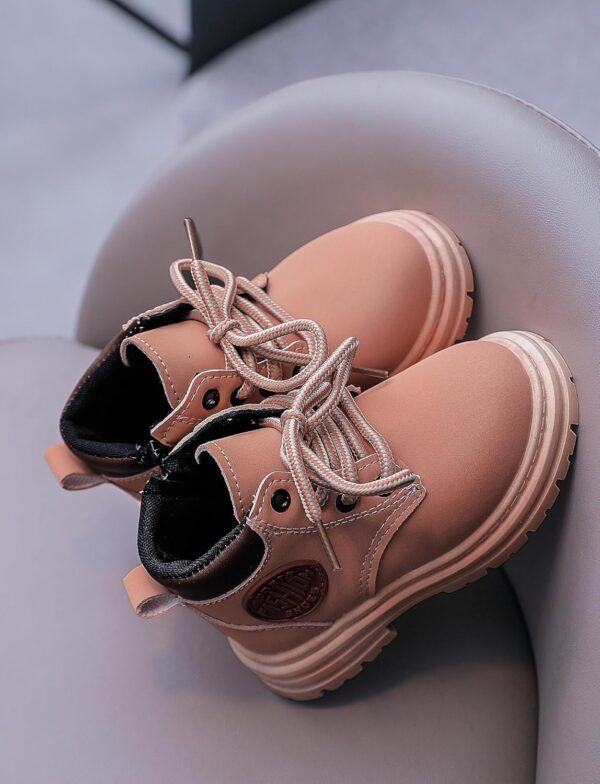 Boys Girls Ankle Boots Toddler Construction Boots Kids School Boots Wedding Dress Lace Up Shoes Winter Snow Shoes - Image 3