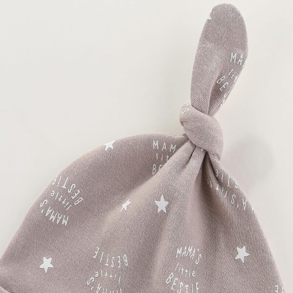 Newborn Baby 5 Hats and 5 Pairs Anti-Scratch Mittens for Babies Boys and Girls,Ages 0-6 Months 100% Cotton - Image 3