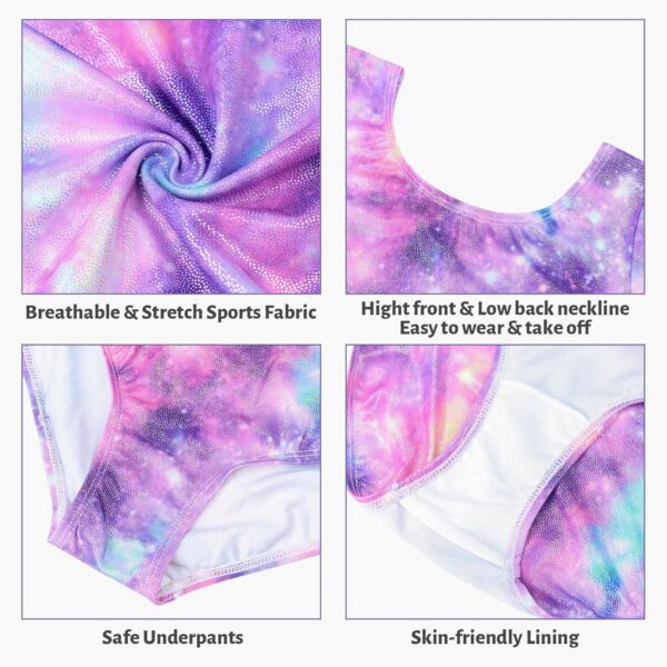 JiAmy Gymnastics Leotards for Girls with Shorts Set, Long Sleeve Kids Gymnastics Athletic Outfit for Kids 3-12 Years - Image 4