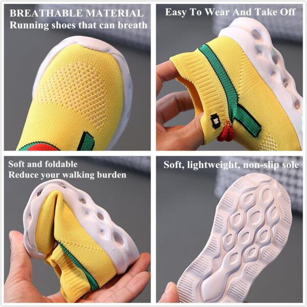 Boys Girls Light Up Running Trainers Baby LED Cute Duck Lightweight Sport Shoes Kids Breathable High Top Black Sock School Shoes Sneakers - Image 4