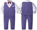 Nwada 4 Piece Boy Suits Boys Wedding Suit Page Boy Party Prom Formal Tuxedo Suits 3-4 Years - Image 4
