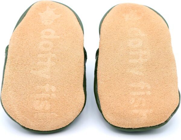 Dotty Fish Soft Leather Baby and Toddler Barefoot Shoes for Boys and Girls. Non-Slip Suede Soles. Animal Designs. 0-6 Months - 4-5 Years - Image 5