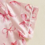 MAHUAOYIXI Toddler Kids Girls Summer Satin Pajamas Outfits Short Sleeve Watermelon Print Lapel Button Down Shirts Top with Elastic Waist Shorts Sets 2Pcs Sleepwear - Image 5