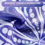 JiAmy Gymnastics Leotards for Girls with Shorts Scrunchie Rhinestones Printed Splice Flocking Shiny Kids Gymnastics Outfits for 3-12 Years - Image 3