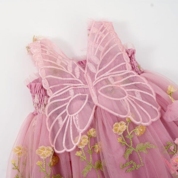 Miipat Baby Girl Dress Tulle Butterfly Toddler Girls Sleeveless Embroidery Floral Princess Dresses Wedding Party Birthday Dress for Girl - Image 7