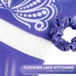 JiAmy Gymnastics Leotards for Girls with Shorts Scrunchie Rhinestones Printed Splice Flocking Shiny Kids Gymnastics Outfits for 3-12 Years - Image 5