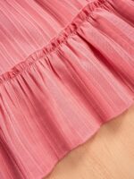 JiAmy Girl Dress Flowers Embroidery Flutter Sleeve Toddler Dresses Square Neck Ribbed Casual Clothes for 1-7 Year Old - Image 4