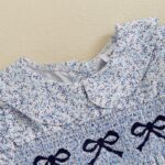 Infant Baby Girls Romper Bowknot Embroidered Floral Doll Collar Short Sleeve Jumpsuits Summer Clothes - Image 5