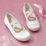 DREAM PAIRS Girl's Ballet Flat Kids Glitter Mary Jane Flower Dress Shoes for Wedding Party - Image 3
