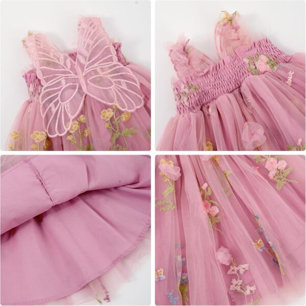 Miipat Baby Girl Dress Tulle Butterfly Toddler Girls Sleeveless Embroidery Floral Princess Dresses Wedding Party Birthday Dress for Girl - Image 5