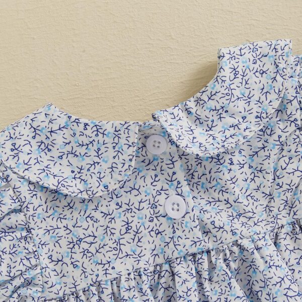 Infant Baby Girls Romper Bowknot Embroidered Floral Doll Collar Short Sleeve Jumpsuits Summer Clothes - Image 6