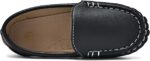 Kids Faux Leather Loafers Boys Girls Slip On Moccasins Boat Shoes - Image 4