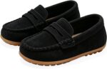 Infant Baby Boys Girls Slip-On Loafers, Soft Rubber Sole PU Leather Toddler Moccasins First Walking Crib Boat Dress Shoes