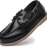 PPXID Boy's Boat Shoes Slip on Loafers Smart School Shoes