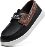 DADAWEN Boy's Casual Slip-ons Moc-Toe Loafers Moccasins Lace Up Boat Shoes