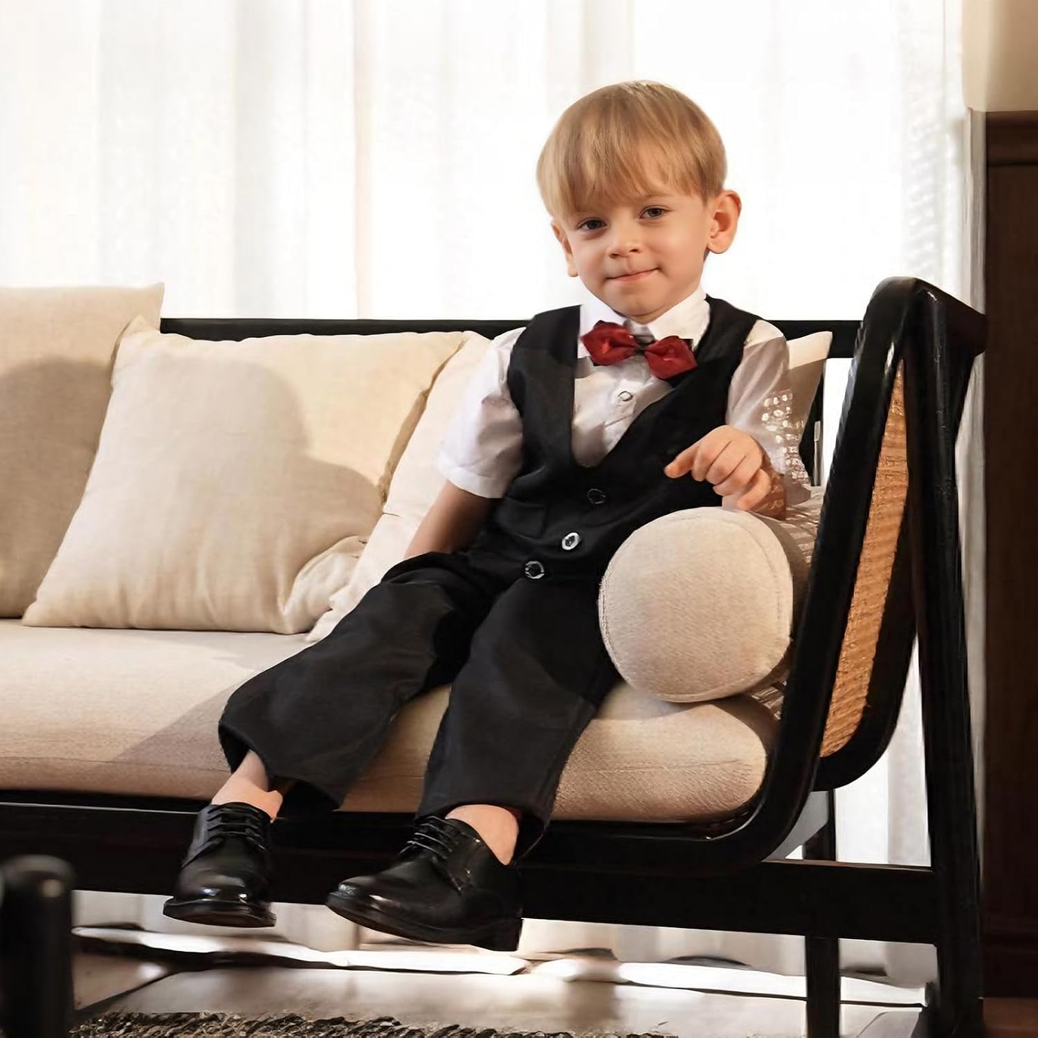 71DOaIssz-L._AC_SL1500_.jpg GINNI Boys School Shoes Classic Kids Formal Dress Shoes Lace-up Oxfords - Image 1