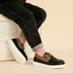 DADAWEN Boy's Casual Slip-ons Moc-Toe Loafers Moccasins Lace Up Boat Shoes - Image 2