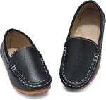 Kids Faux Leather Loafers Boys Girls Slip On Moccasins Boat Shoes - Image 5