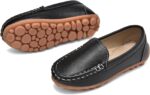Kids Faux Leather Loafers Boys Girls Slip On Moccasins Boat Shoes - Image 6