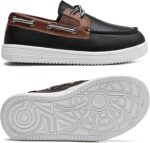 DADAWEN Boy's Casual Slip-ons Moc-Toe Loafers Moccasins Lace Up Boat Shoes - Image 5