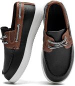 DADAWEN Boy's Casual Slip-ons Moc-Toe Loafers Moccasins Lace Up Boat Shoes - Image 7