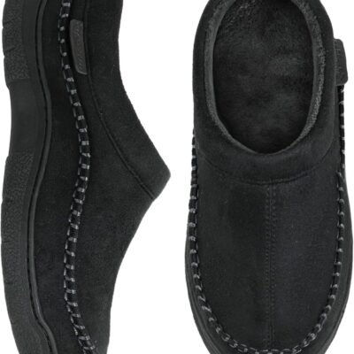 Zigzagger Men's Moccasin Slippers Indoor/Outdoor Fluffy House Shoes Memory Foam Slip On for Men