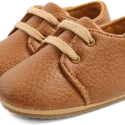 LACOFIA Baby Boys Sneakers Lace-up Oxford Shoes Infant Anti-Slip First Walking Shoes