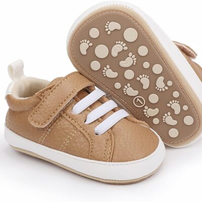 RVROVIC Baby Boys Girls Sneakers Anti-Slip Oxford Loafer Flats Infant Toddler PU Leather Soft Sole Baby Shoes