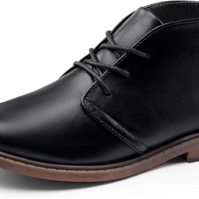 Harvest Land Boys Dress Shoes Lace-up School Shoes Kids Classic Oxford Boots Boys Loafer Flats Hook and Loop Light Comfortable for Toddler Big Kids