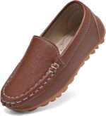 Kids Faux Leather Loafers Boys Girls Slip On Moccasins Boat Shoes - Image 3