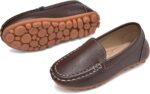 Kids Faux Leather Loafers Boys Girls Slip On Moccasins Boat Shoes - Image 6